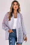 Fashnzfab Polka Dot Kimono Loose Front Open Top