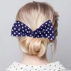 Fashnzfab Polka Dot Patterned Deft Bun Maker Hairband In Blue