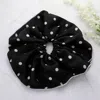 Fashnzfab Polka Dot Scrunchie Hairband In Black