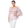 Fashnzfab Polka Dot Sheer Off Shoulder Top In Multi