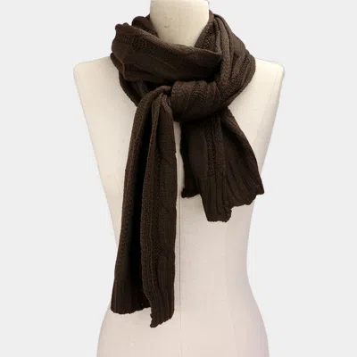 Fashnzfab Polka Dot Silk Square Scarf In Brown