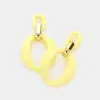 Fashnzfab Polymer Clay Geometric Open Oval Link Dangle Earrings - Yellow In Yellow