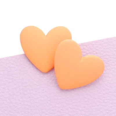 Fashnzfab Polymer Clay Heart Earrings - Orange