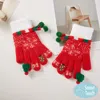Fashnzfab Pom Pom Trim Snowflake Hat Accent Smart Touch Gloves In Red