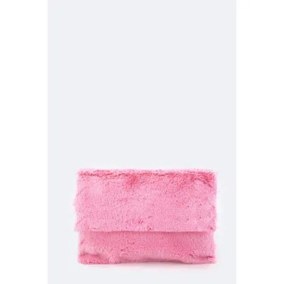 Fashnzfab Pompom Plush Soft Clutch Bag