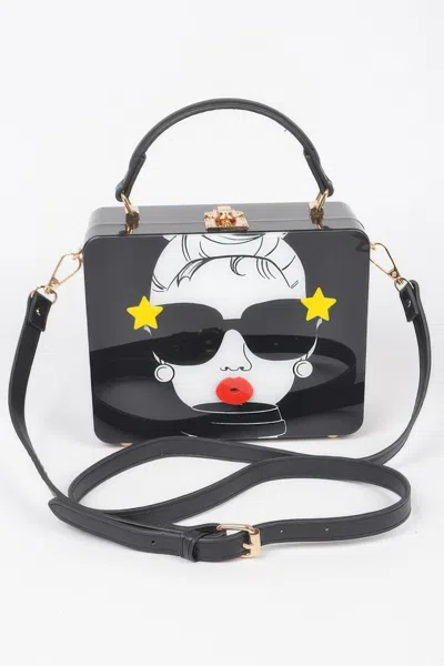 Fashnzfab Pop Star Acrylic Box Clutch In Black