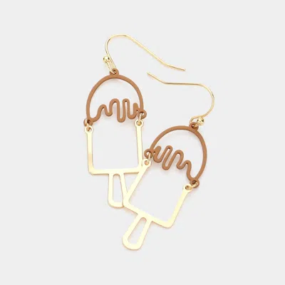 Fashnzfab Popsicle Dangle Earrings - Brown