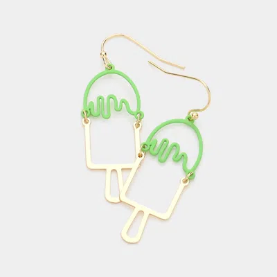 Fashnzfab Popsicle Dangle Earrings - Green