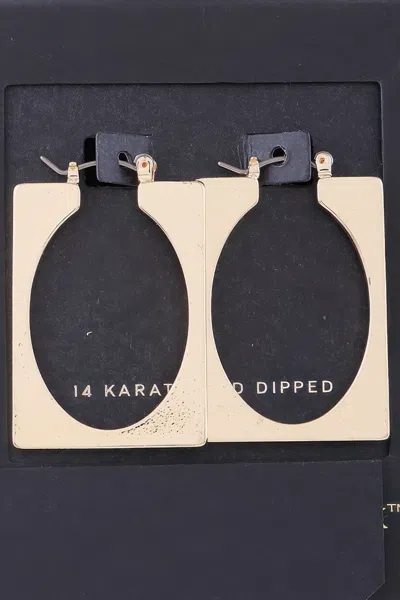 Fashnzfab Portrait Frame Cut Earrings In Gold