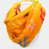 Fashnzfab Pound Sign Print Infinity Scarf In Orange