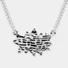 Fashnzfab Pow! Zebra Pattern Speech Balloon Pendant Necklace In Silver