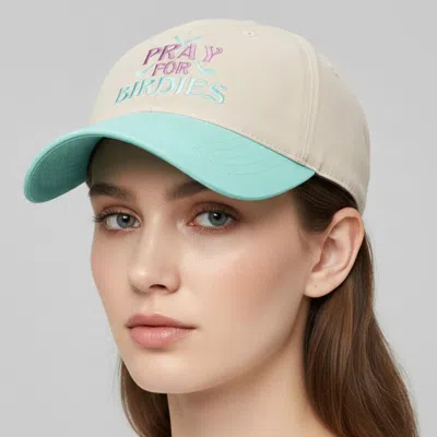 Fashnzfab Pray For Birdies Message Embroidered Baseball Cap In Purple