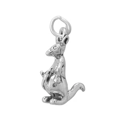 Fashnzfab Precious Kangaroo & Joey Charm In Metallic