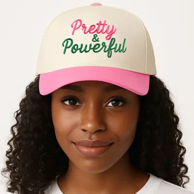 Fashnzfab Pretty Powerful Message Embroidered Baseball Cap In Multi