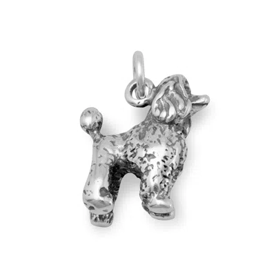 Fashnzfab Prim And Proper! Oxidized 3d Poodle Dog Charm In Pattern