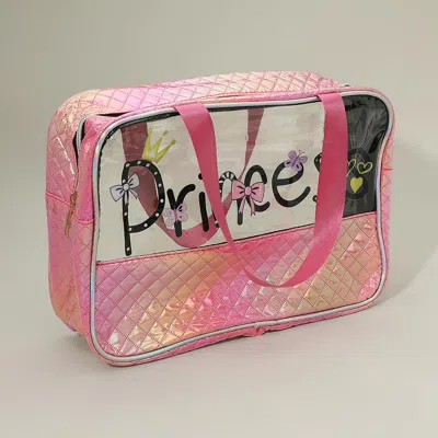 Fashnzfab Princess Clear Double Handle Cosmetic Organizer Shoulder Bag In Pink