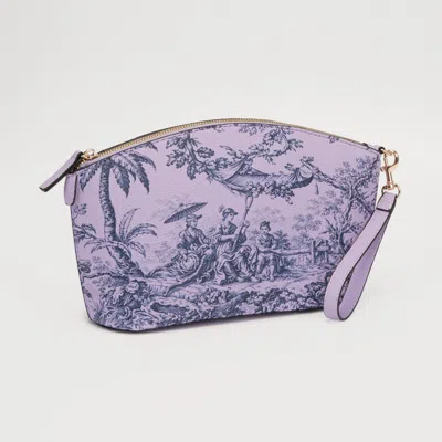 Fashnzfab Printed Wristlet Cosmetic Pouch Pouch Bag In Purple