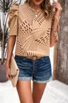 Fashnzfab Puff Sleeves Allover Print Knot Loose Fit Top
