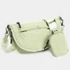 Fashnzfab Puffer Half Moon Crossbody Bag In Green