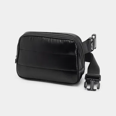 Fashnzfab Puffer Rectangle Sling Bag / Fanny Pack / Belt Bag In Black