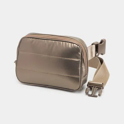 Fashnzfab Puffer Rectangle Sling Bag / Fanny Pack / Belt Bag In Brown