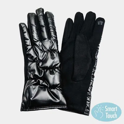 Fashnzfab Puffer Smart Touch Gloves In Black