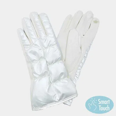 Fashnzfab Puffer Smart Touch Gloves In Gray