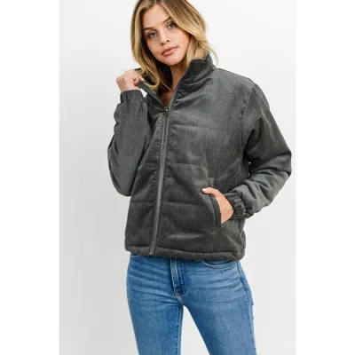 Fashnzfab Puffy Long Sleeves Jacket In Pink