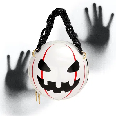 Fashnzfab Pumpkin Round Tote / Crossbody Bag In White