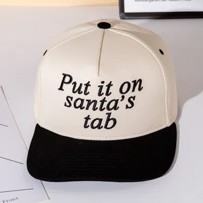 Fashnzfab Put It On Santas Tap Message Embroidered Five Panel Canvas Snapback Baseball Cap In Black
