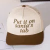 Fashnzfab Put It On Santas Tap Message Embroidered Five Panel Canvas Snapback Baseball Cap In Brown
