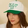 Fashnzfab Put It On Santas Tap Message Embroidered Five Panel Canvas Snapback Baseball Cap In Green