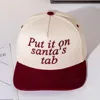 Fashnzfab Put It On Santas Tap Message Embroidered Five Panel Canvas Snapback Baseball Cap In White