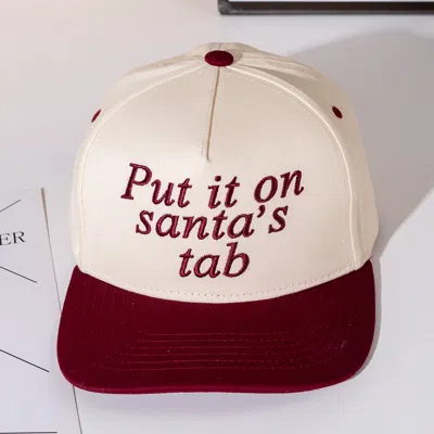 Fashnzfab Put It On Santas Tap Message Embroidered Five Panel Canvas Snapback Baseball Cap In White