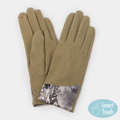 Fashnzfab Python Cuff Smart Gloves In Green
