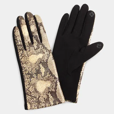 Fashnzfab Python Print Smart Gloves In Black