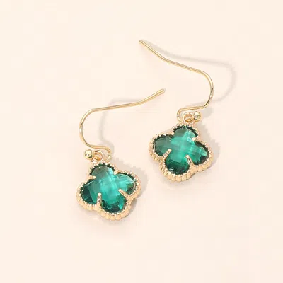 Fashnzfab Quatrefoil Charm Drop Dangle Earrings In Gold