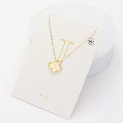 Fashnzfab Quatrefoil Initial J Monogram Pendant Necklace In Gold