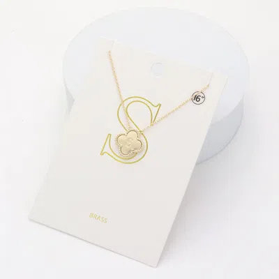 Fashnzfab Quatrefoil Initial S Monogram Pendant Necklace In Gold