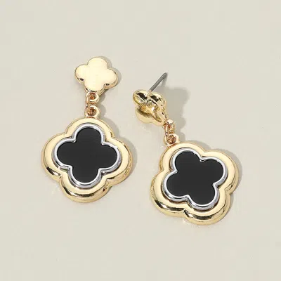 Fashnzfab Quatrefoil Motif Drop Dangle Earrings In Multi