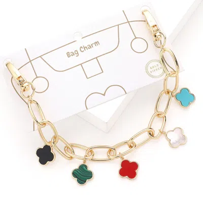 Fashnzfab Quatrefoil Pendant Station Bag Charm In Multi