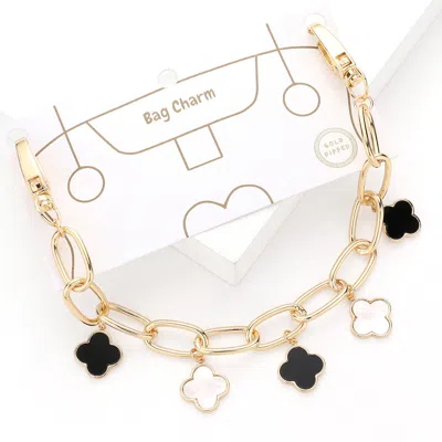 Fashnzfab Quatrefoil Pendant Station Bag Charm In Gold