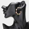 Fashnzfab Quatrefoil Pointed Hoop Earrings In Multi
