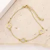 Fashnzfab Quatrefoil Pointed Station Bracelet Gold, White In Multi