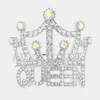 Fashnzfab Queen Message Crown Hinged Evening Bracelet Silver In Silver