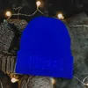 Fashnzfab Queen Message Solid Knit Beanie Hat In Blue