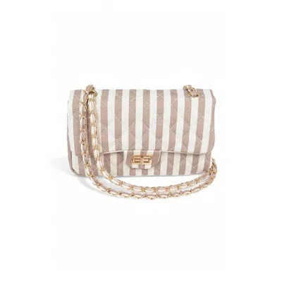 Fashnzfab Quilted Cotton Stripe Pattern Shoulder Bag