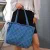 Fashnzfab Quilted Denim Tote Bag / Shoulder Bag In Multi