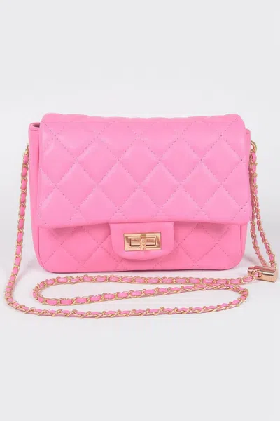 Fashnzfab Quilted Faux Leather Flap Bag In Multi