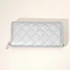 Fashnzfab Quilted Faux Leather Long Wallet In Silver